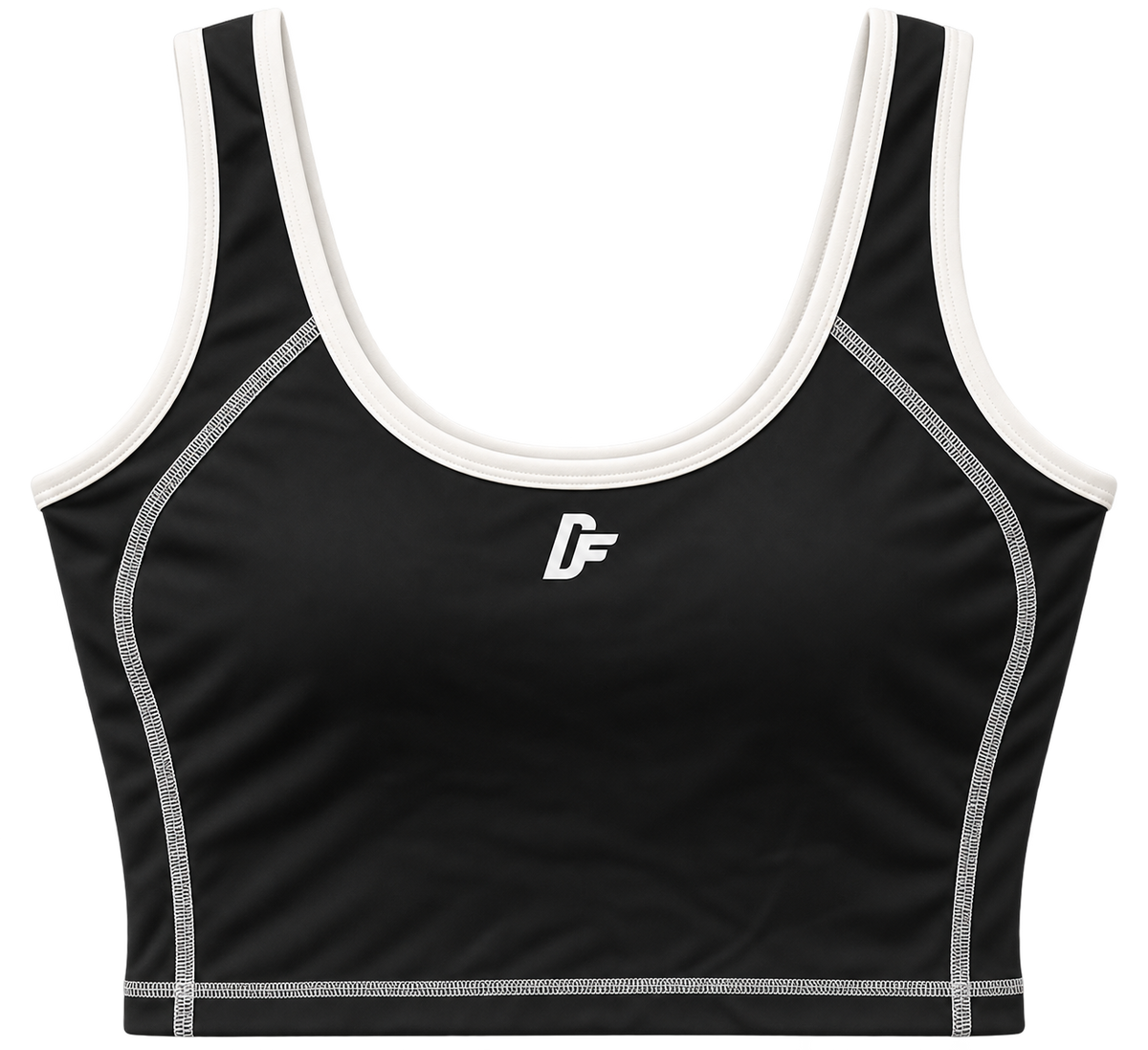 Black & White Crop Sports Bra